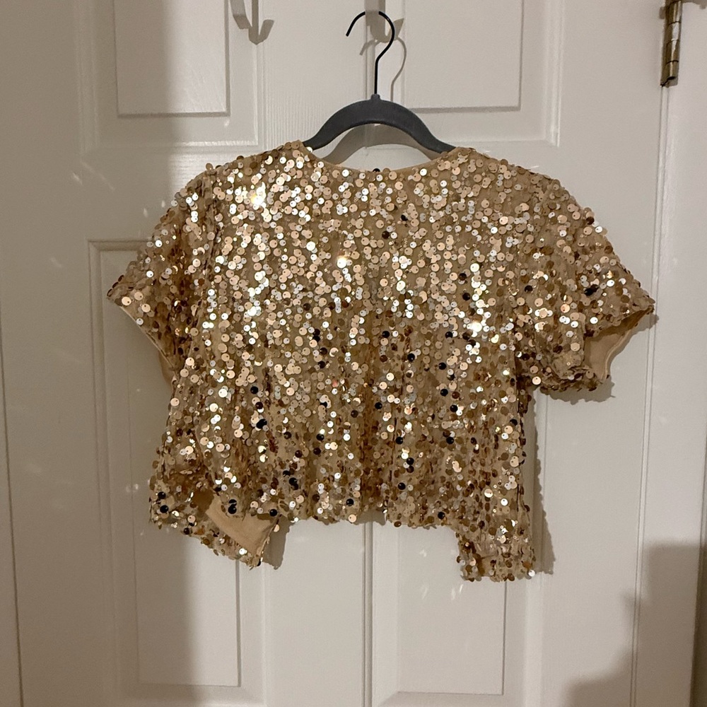 Forever 21 Gold Sequin Top